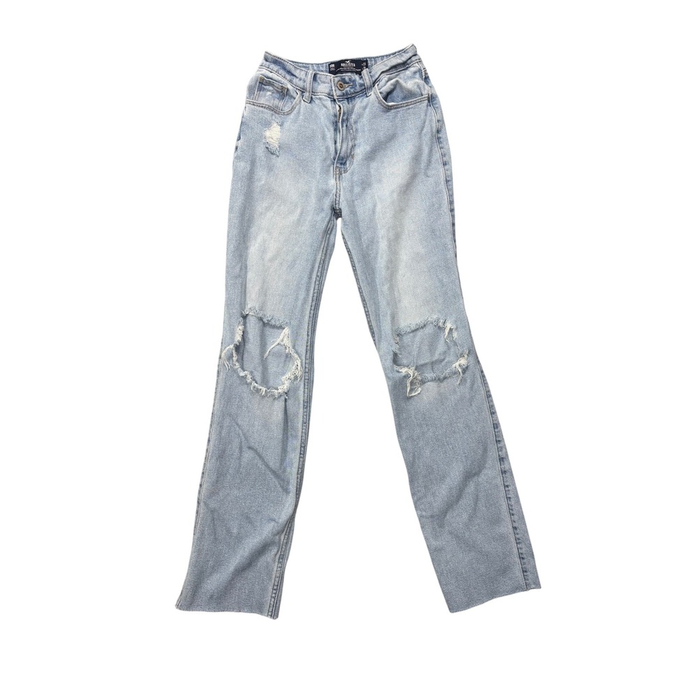 Hollister Jeans 00R Light Blue Ultra High-Rise 90s Vintage Straight Distressed